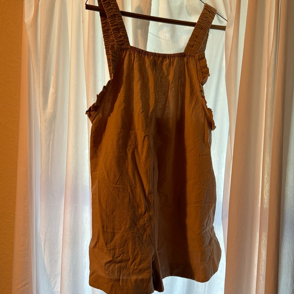 Camel ruffle romper